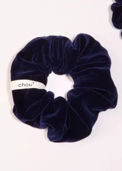 Chouchou en velours upcyclé | bleu nuit