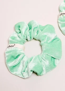 Chouchou upcyclé | vert "chouchou en velours vert acidule - vert"