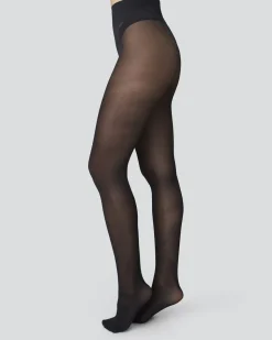 Collants 30 deniers en recyclé | noir "svea black"