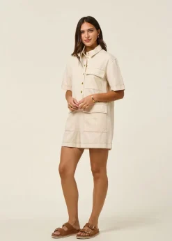 Combinaison denim léger en coton bio | etreinte - écru