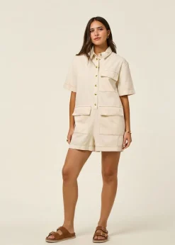 Combinaison denim léger en coton bio | etreinte - écru