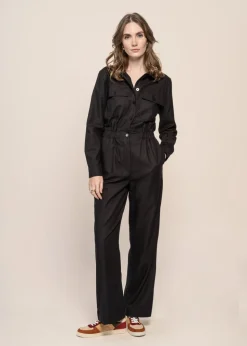 Combinaison en coton bio et tencel | noir 