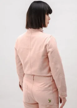 Combinaison en coton biologique | rose "cotton twill boiler suit rose - rose"