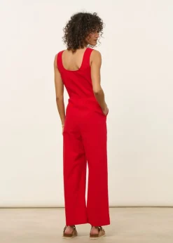 Combinaison en coton bio | rouge "clavel raflesia jumpsuit"