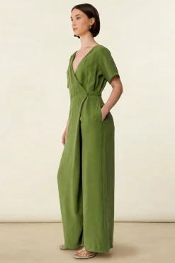 Combinaison fluide en modal | vert "mono adela - dark green"