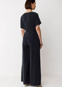 Combinaison fluide en tencel | noir "mono adela - black"