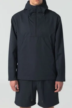 Coupe-vent en matière recyclée | bleu "technical hoodie water repellent - dark navy"