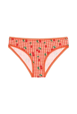 Culotte coton bio | vichy cerises rouge