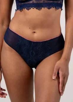 Culotte dentelle en matières recyclées | marine 