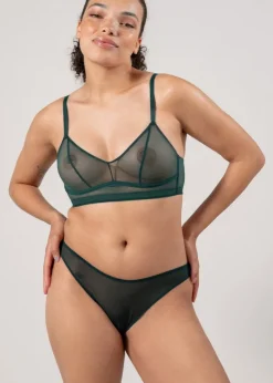 Culotte en matières recyclées | vert "mesh bikini briefs - pine"