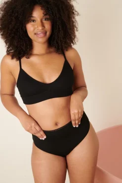 Culotte taille haute coton bio | pirate black