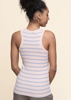 Débardeur en coton biologique | rose "kanitaa stripes - rosalilly-misty morning"