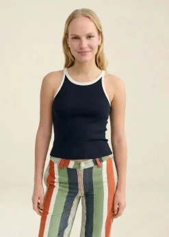 Débardeur en coton bio | marine "navy pannacota contrast harriet top"