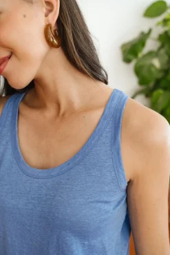 Débardeur en lin upcyclé | bleu azur