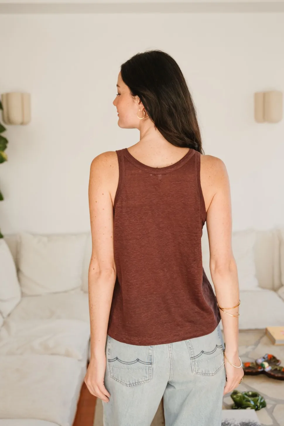 Débardeur en lin upcyclé | chocolat