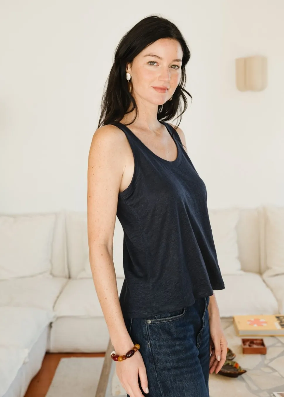 Débardeur en lin upcyclé | marine