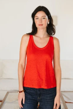 Débardeur en lin upcyclé | rouge