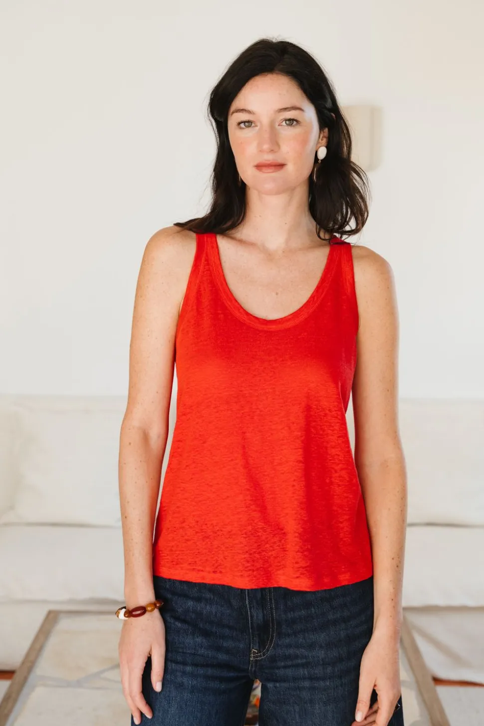Débardeur en lin upcyclé | rouge
