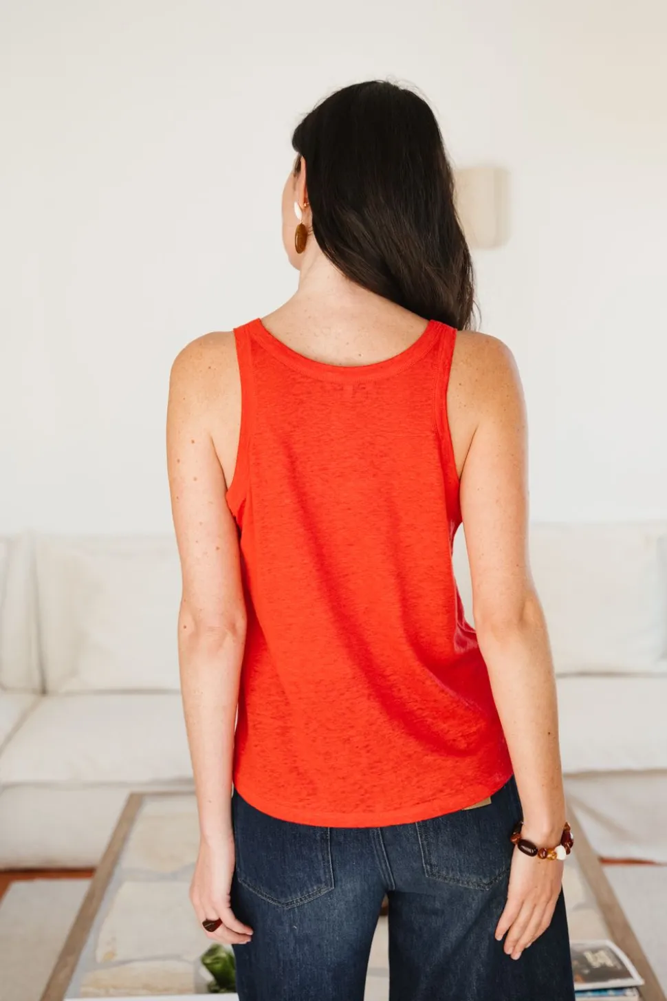 Débardeur en lin upcyclé | rouge