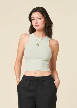 Débardeur en tencel | vert clair "porto - vintage lace"