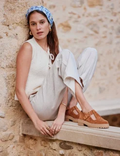 Derbies en cuir certifié | camel "derbies romane ajourée - suède ambre"