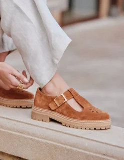 Derbies en cuir certifié | camel 