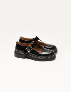Derbies en cuir vernis certifié | noir "romane"