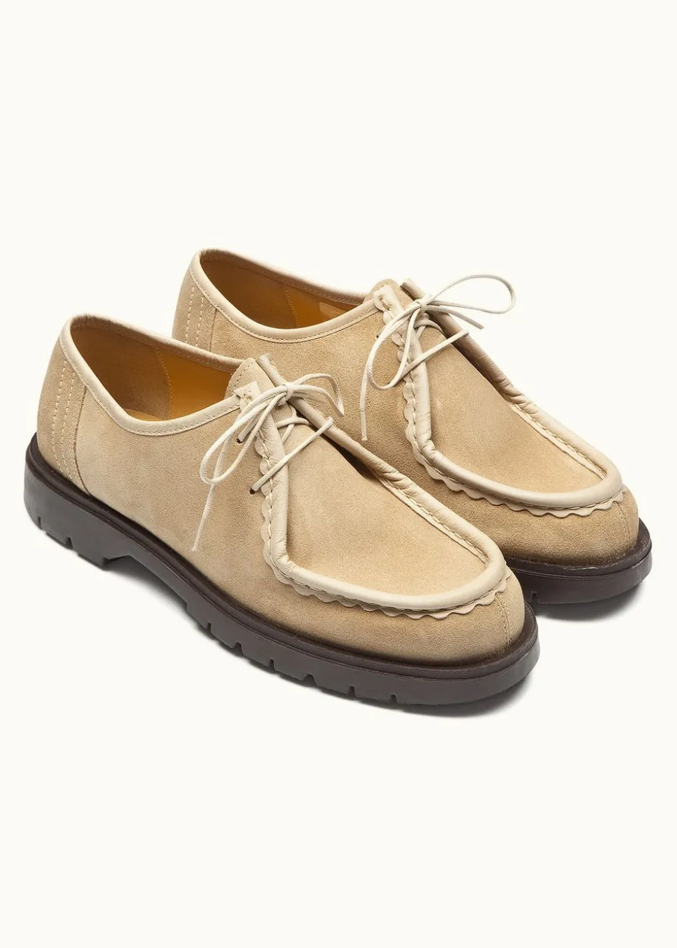 Derbies made in france en cuir suède certifié | beige "padror v beige"