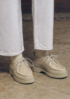 Derbies made in france en cuir velours certifié | beige