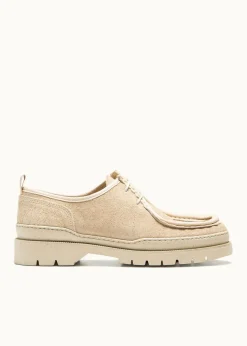 Derbies made in france en cuir velours certifié | beige