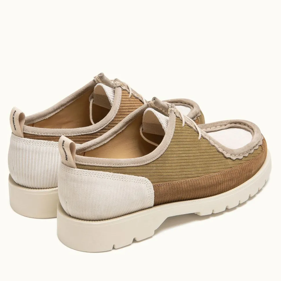 Derbies made in france en cuir certifié | "bastille cord marron, kaki, ecru"