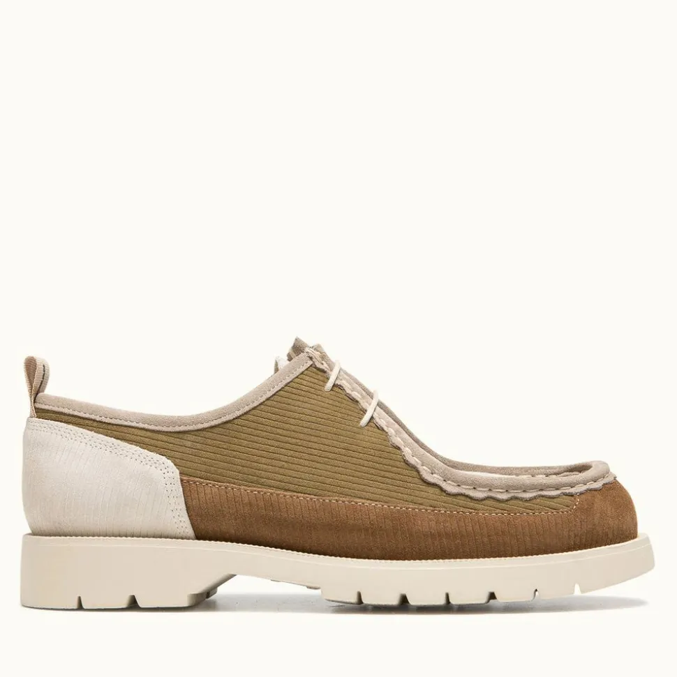 Derbies made in france en cuir certifié | "bastille cord marron, kaki, ecru"