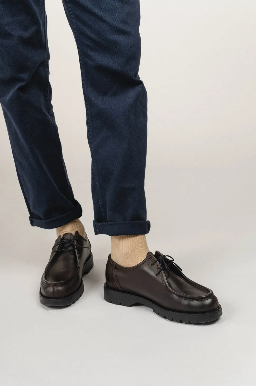 Derbies made in france en cuir certifié | marron "padror marron noir"