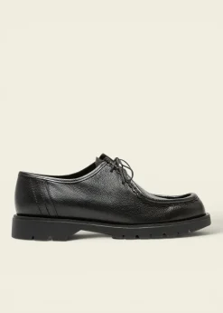 Derbies made in france en cuir grainé tannage végétal | noir "padror g vgt noir"