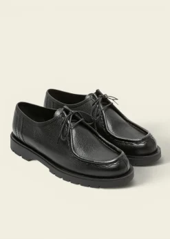Derbies made in france en cuir grainé tannage végétal | noir