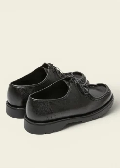 Derbies made in france en cuir grainé tannage végétal | noir