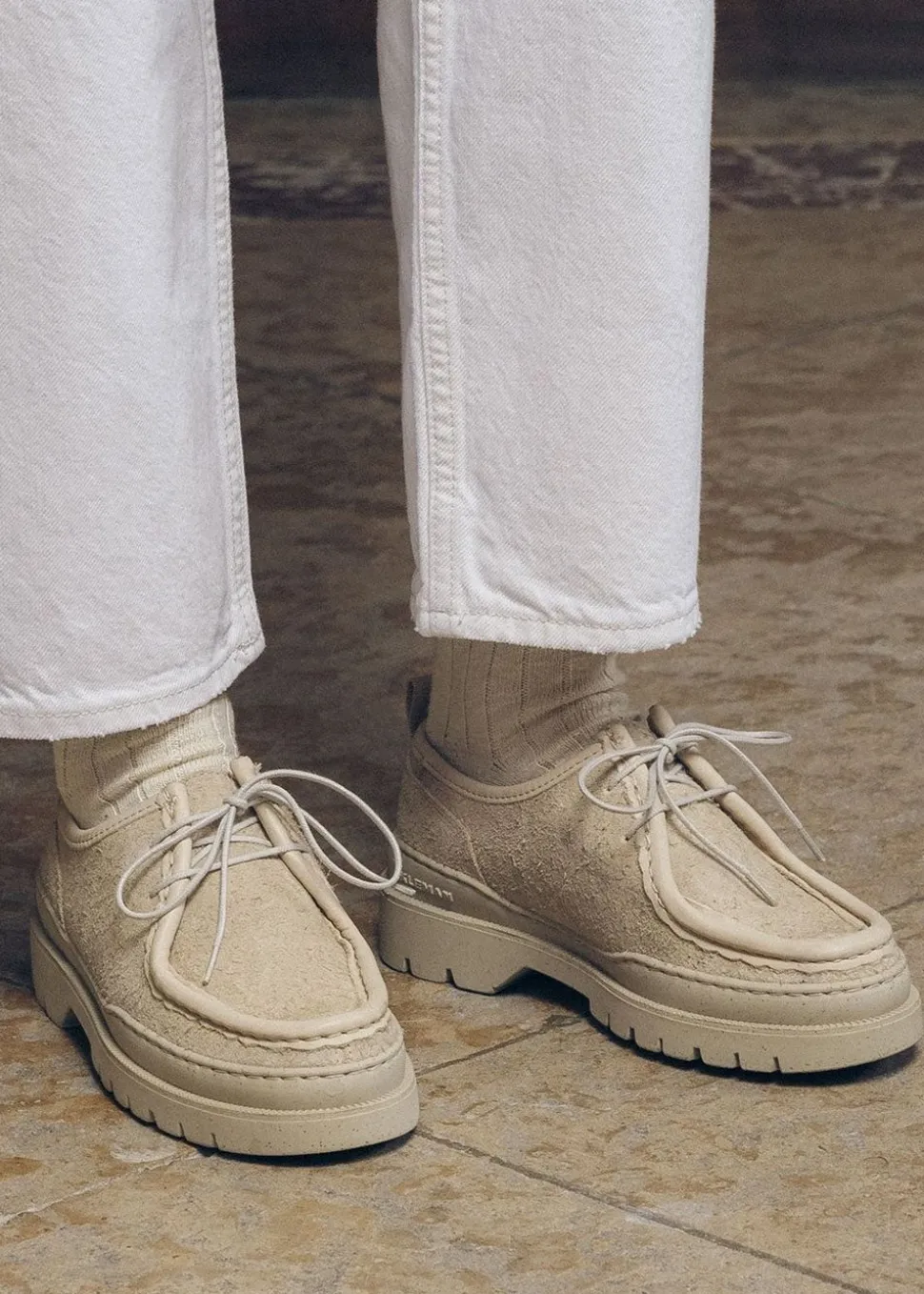 Derbies made in france en cuir velours certifié | beige "major vp oak 2"