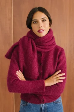 Echarpe en mohair certifié | framboise "éléanore"