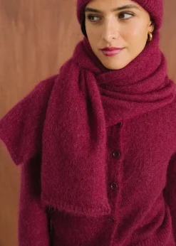 Echarpe en mohair certifié | framboise 