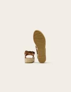 Espadrilles plateforme en cuir certifié | léopard "espadrilles chantal - suède"