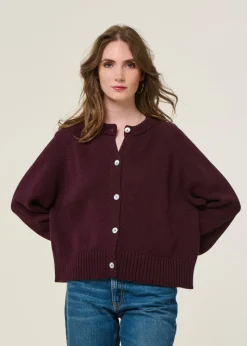 Gilet en coton bio | aubergine 