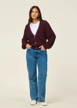 Gilet en coton bio | bordeaux 