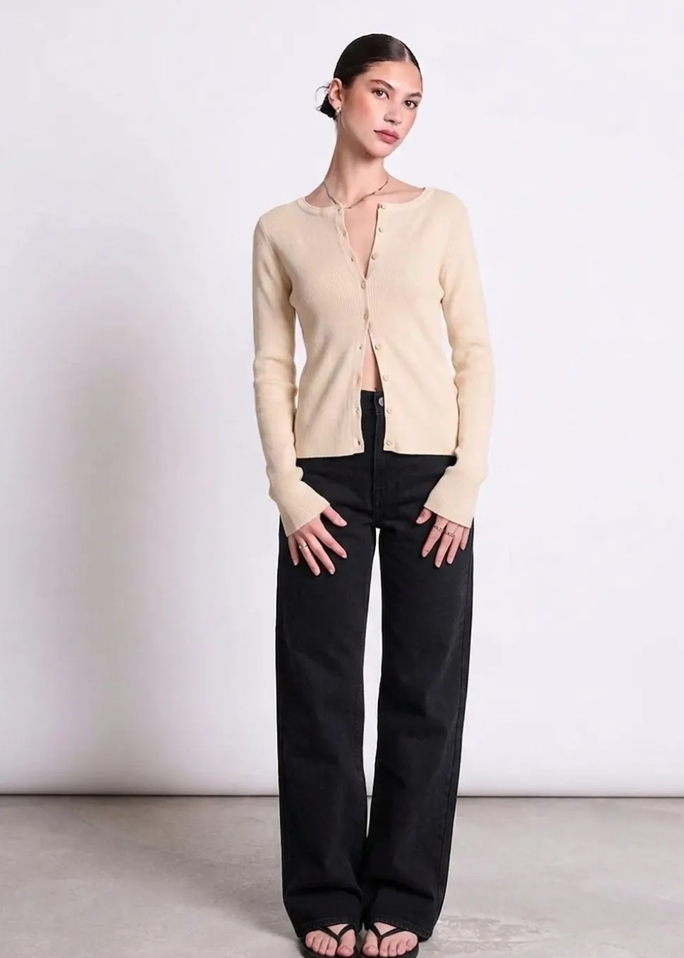 Gilet en coton bio | "glimt - beige"