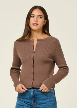 Gilet en coton bio | marron "glimt - clay"