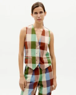 Gilet sans manches en coton bio | multicolore 