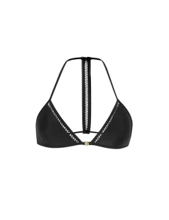 Haut de bikini anamur noir en nylon recyclé - black