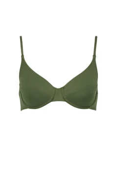 Haut de maillot armaturé en matières recyclées | khaki "mona"