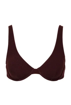 Haut de maillot armaturé en polyamide recyclé | marron "marilou - brown"