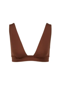 Haut de maillot de bain foulard en matières recyclées | marron 