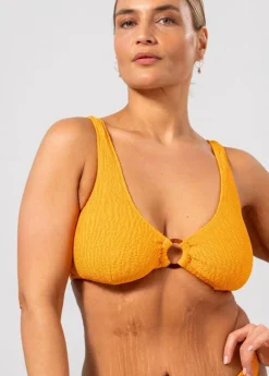 Haut de maillot en matières recyclées | orange "ring scoop top - apricot"